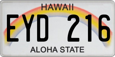 HI license plate EYD216