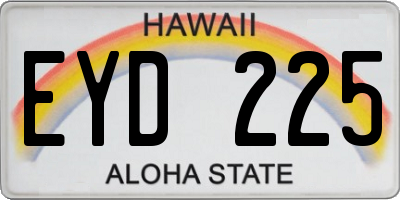 HI license plate EYD225