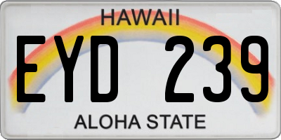 HI license plate EYD239