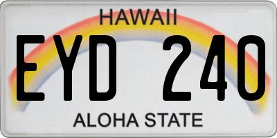 HI license plate EYD240
