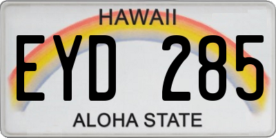 HI license plate EYD285