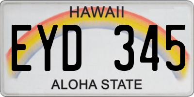 HI license plate EYD345