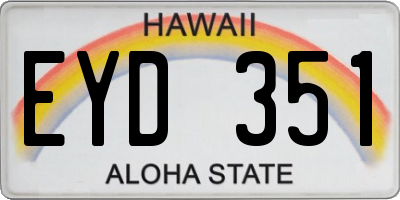 HI license plate EYD351
