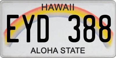 HI license plate EYD388