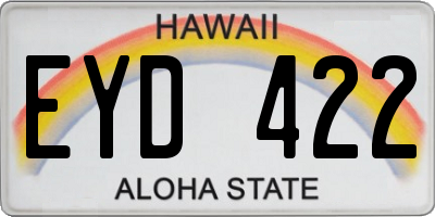 HI license plate EYD422
