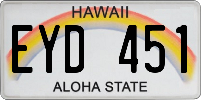 HI license plate EYD451