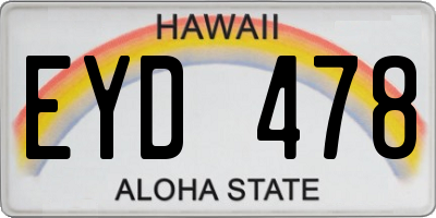 HI license plate EYD478