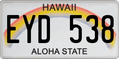 HI license plate EYD538