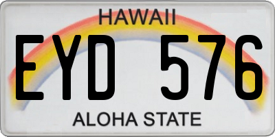 HI license plate EYD576