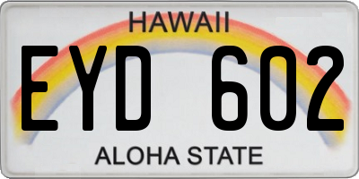 HI license plate EYD602