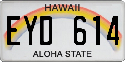 HI license plate EYD614