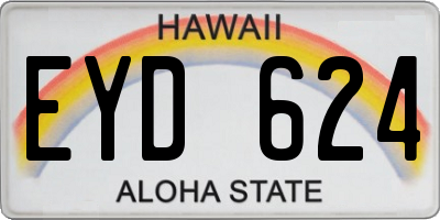 HI license plate EYD624