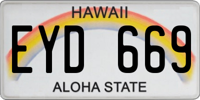 HI license plate EYD669