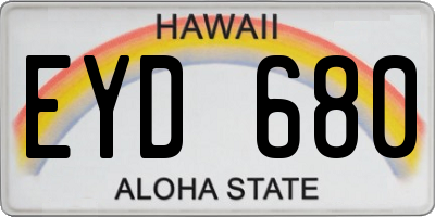 HI license plate EYD680