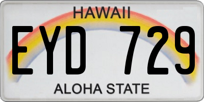 HI license plate EYD729