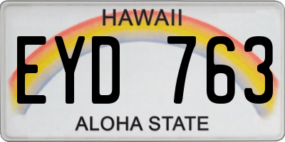 HI license plate EYD763