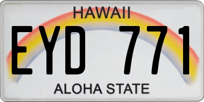 HI license plate EYD771
