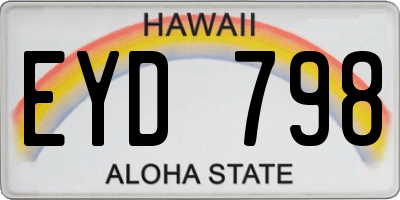 HI license plate EYD798
