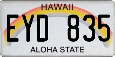 HI license plate EYD835