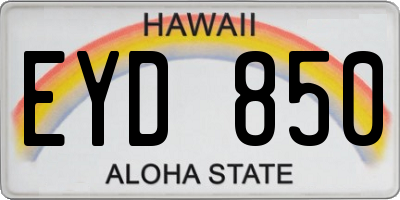 HI license plate EYD850