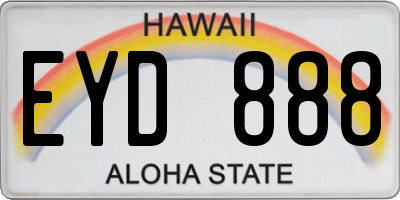 HI license plate EYD888