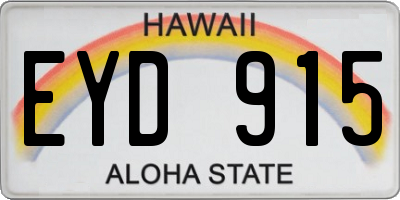 HI license plate EYD915