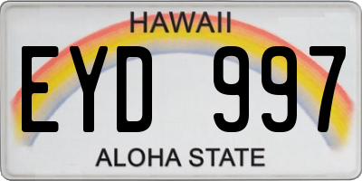 HI license plate EYD997