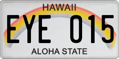 HI license plate EYE015