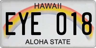 HI license plate EYE018