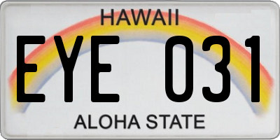 HI license plate EYE031