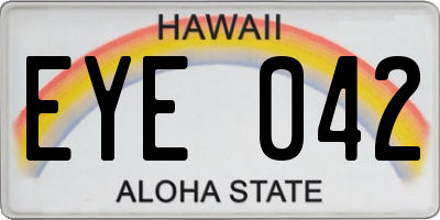 HI license plate EYE042