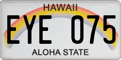 HI license plate EYE075