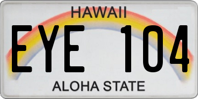 HI license plate EYE104