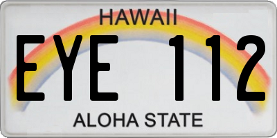 HI license plate EYE112