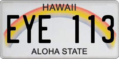 HI license plate EYE113