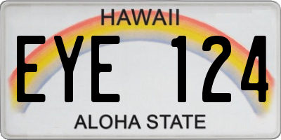 HI license plate EYE124