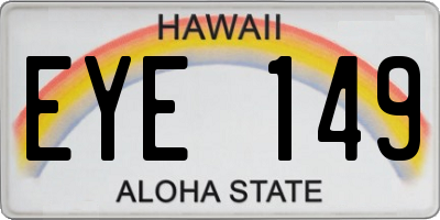 HI license plate EYE149