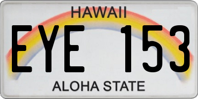 HI license plate EYE153