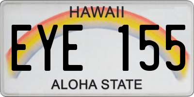 HI license plate EYE155