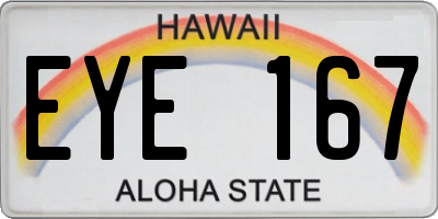 HI license plate EYE167