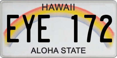 HI license plate EYE172