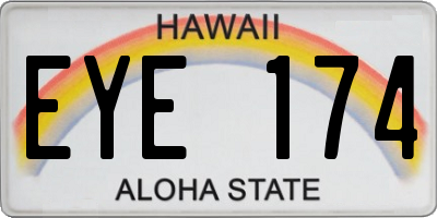 HI license plate EYE174