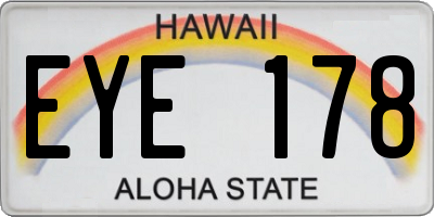 HI license plate EYE178