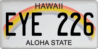 HI license plate EYE226