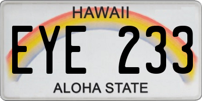 HI license plate EYE233