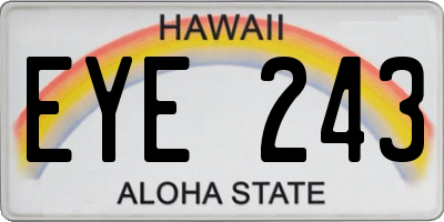 HI license plate EYE243