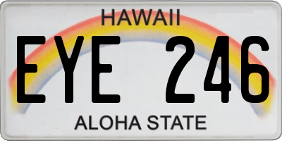 HI license plate EYE246