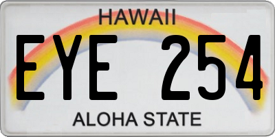 HI license plate EYE254