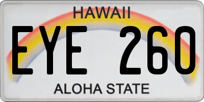 HI license plate EYE260