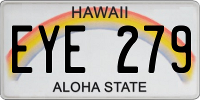 HI license plate EYE279